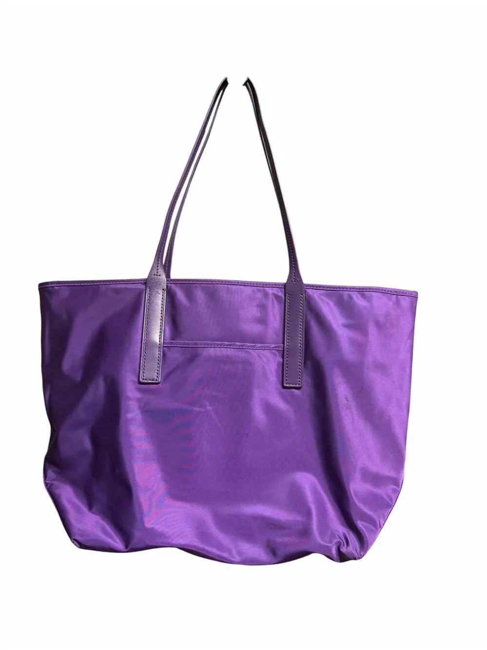 TUMI Voyageur Q Tote Purple Nylon Leather Straps Large Travel Shoulder Bag